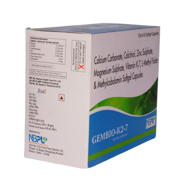 GEMBIO-K2-7 <br><p><small>Calcitriol,Calcium,Vitamin K27,Mecobalamin,Zinc</small></p> - Image 3