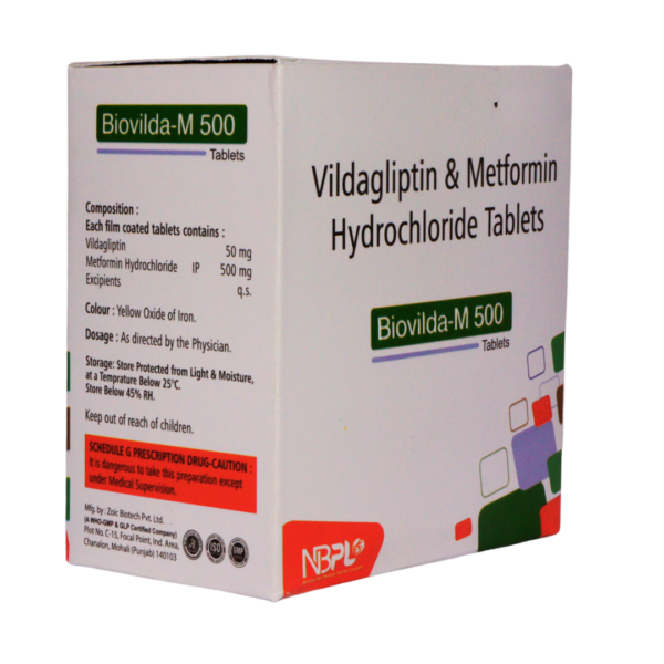 Biovilda-M 500 <br><p><small>VILDAGLIPTIN 50MG + METFORMIN 500MG TABLET</small></p> - Image 2