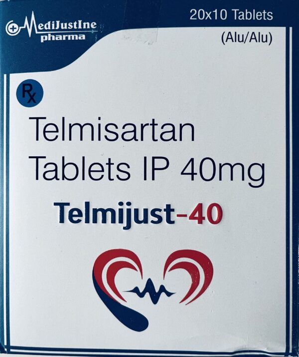 Telmejust-40 <br><p><small>Telmisartan Tablet IP 40 Mg</small></p>