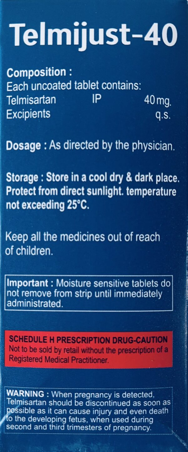 Telmejust-40 <br><p><small>Telmisartan Tablet IP 40 Mg</small></p> - Image 2