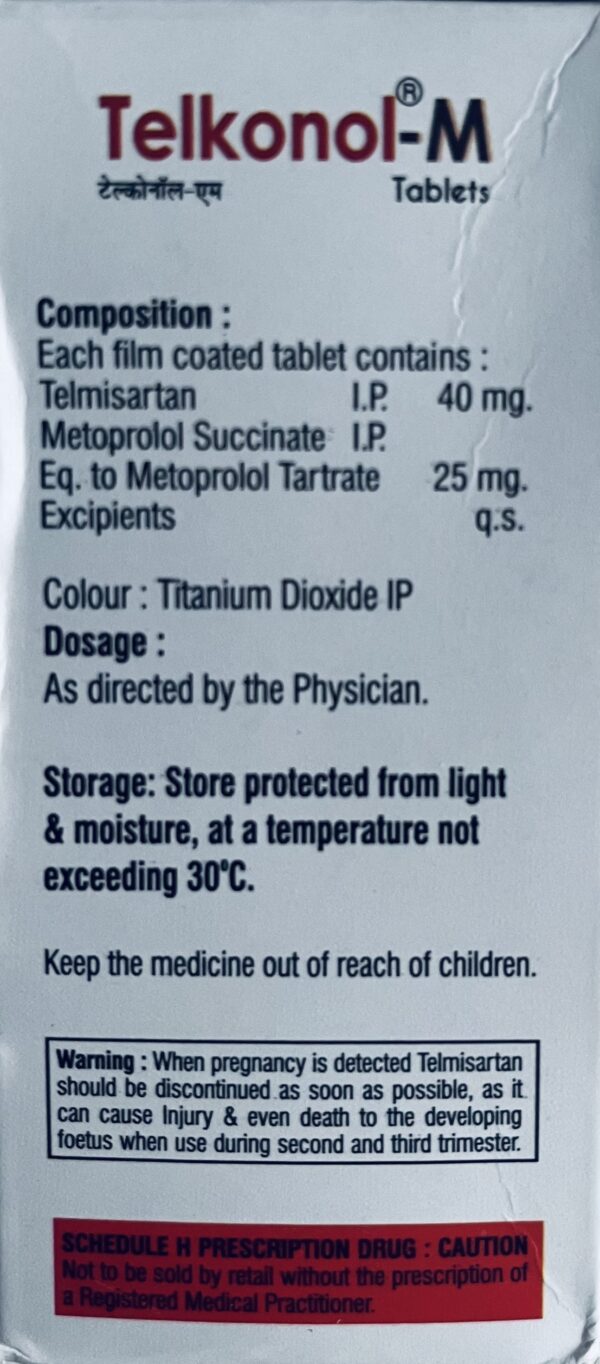 Telkonol-M Telmisartan And Metoprolol Succinate Tablets - Image 2