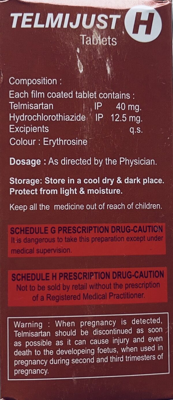 TELMIJUST-H Telmisartan and Hydrochlorothiazide Tablets IP, Dr. Reddy's, Treatment: Treat High Blood Pressure - Image 2