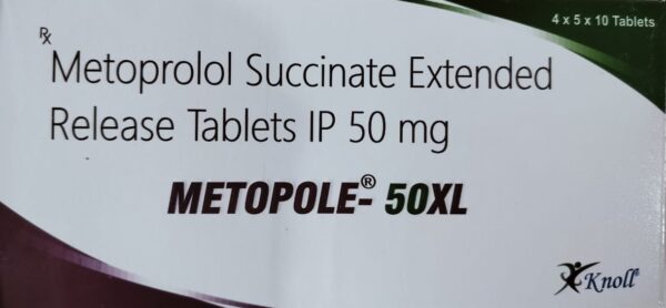 METOPOLE XL 50mg Tablet  <br><p><small>Metoprolol (50mg)</small></p>