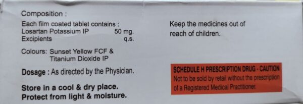 Losanol 50mg Tablet <br><p><small>Losartan (50mg)</small></p> - Image 2