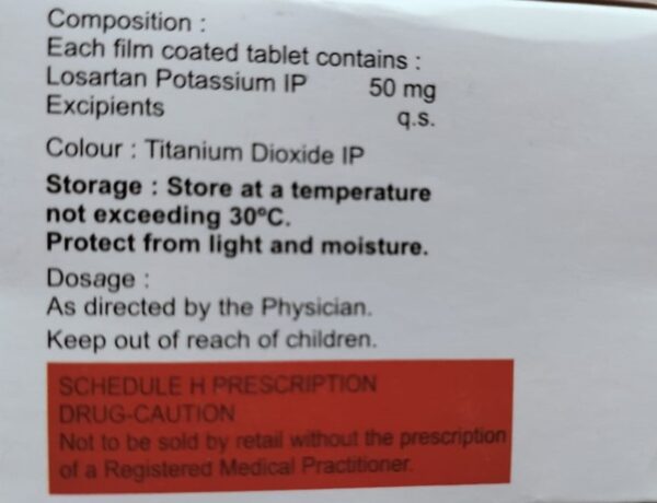 Losacraft 50mg Tablet <br><p><small>Losartan (50mg)</small></p> - Image 2