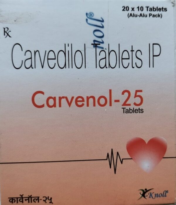 Carvenol 25 Tablet <br><p><small>Carvedilol (25mg)</small></p>