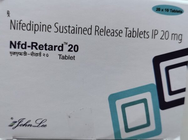 Nfd Retard 20mg Tablet <br> <p><small>Nifedipine (20mg)</small></p>