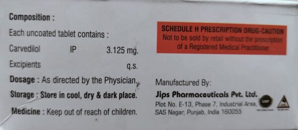 Carvopeace-3.125 Tablet <br> <p><small>Carvedilol (3.125mg)</small></p> - Image 2