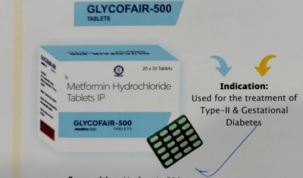 GLYCOFAIR 500<br><p><small>METFORMIN HYDROCHLORIDE 500 MG</p></small>