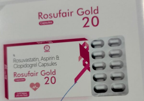 ROSUFAIR GOLD 20<br><p><small>ROSUVASTATIN CLOPIDOGREL AND ASPIRIN TABLETS</p></small>