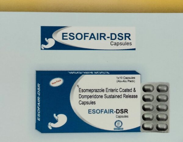 ESOFAIR DSR<br><p><small>ESOMEPRAZOLE AND DOMPERIDONE CAPSULES</p></small>