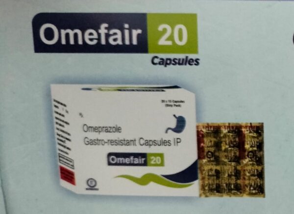 OMEFAIR 20<br><p><small>OMEPRAZOLE CAPSULES</p></small>