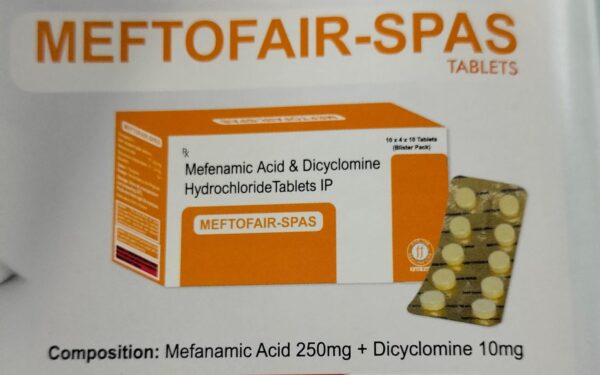 MEFTOFAIR SPAS TABLET<br><p><small>DICYCLOMINE AND MEFENEMIC ACID</p></small>