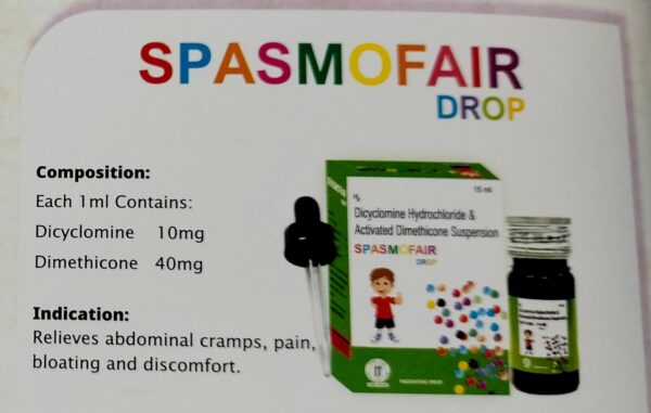 SPASMOFAIR DROPS<br><p><small>DICYCLOMINE AND ACTIVATED DIAMETHICON</p></small>