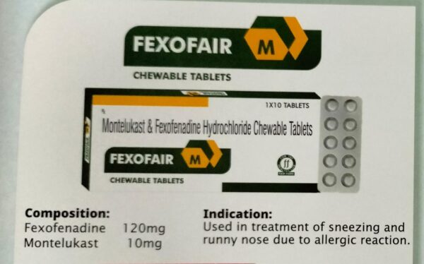 FEXOFAIR M TAB 1*10<br><p><small>MONTELUKAST 10MG+FEXOFENADINE 120MG</p></small>