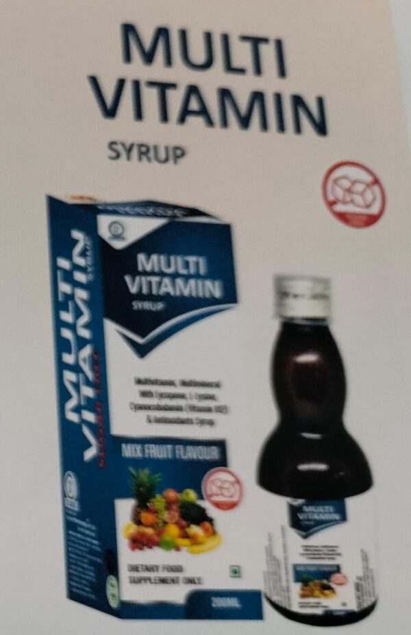 MULTIVITAMIN SF SYRUP<br><p><small>MULTIVITAMIN, MULTIMINERAL WITH LYCOPENE, L-LYSINE, CYNOCOBALAMIN & ANTIOXIDANTS SYRUP</p></small>