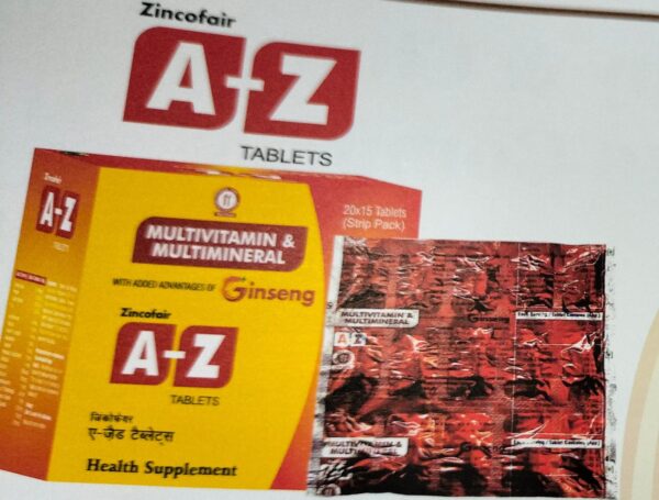 ZINCOFAIR A-Z TABLET<br><p><small>MULTIVITAMIN AND MULTIMINERAL TABLETS</p></small>