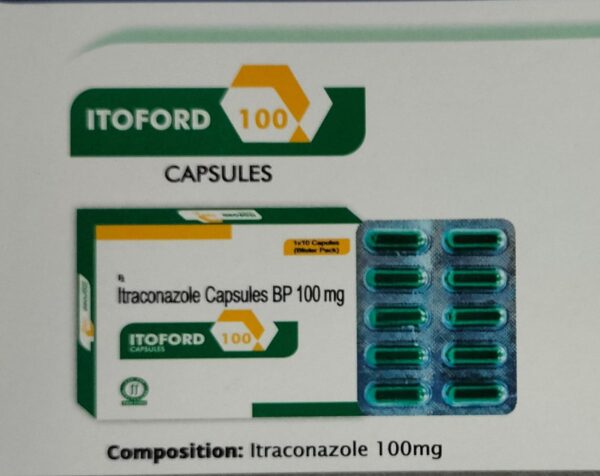 ITOFORD 100<br><p><small>ITRACONAZOLE CAPSULES</p></small>