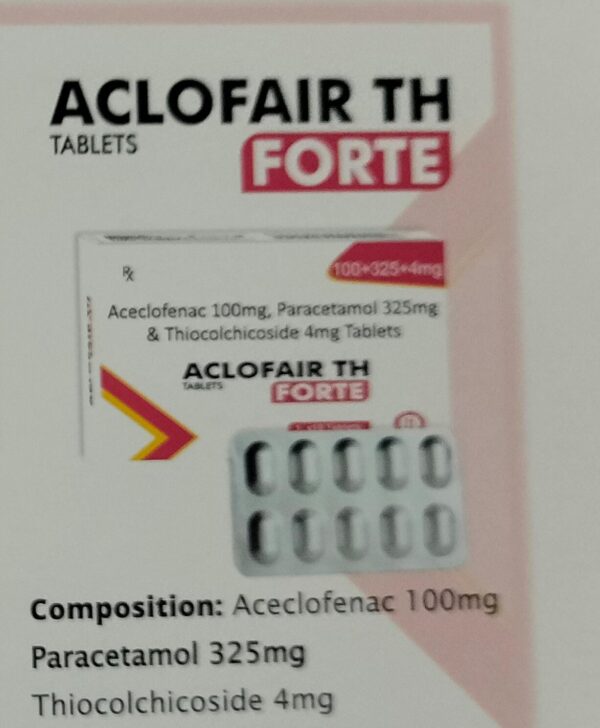 ACLOFAIR TH FORTE<br><p><small>ACECLOFENAC AND THIOCOLCHICOSIDE TABLETS</p></small>