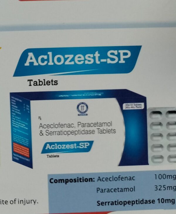 ACLOZEST SP<br><p><small>ACECLOFENAC ,PARACETAMOL AND SERRATIOPEPTIDASE TABLETS</p></small>