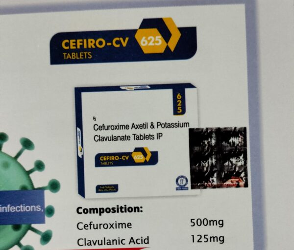 CEFIRO CV 625<br><p><small>CEFUROXIME AND POTASSIUM CLAVULANATE TABLETS</p></small>