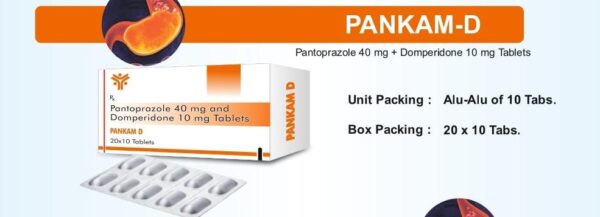 PANKAM-D 20*1X10<br><p><small>PANTOPRAZOLE 40 MG AND DOMPERIDONE </p></small>