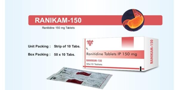 RANIKAM 150 1*10<br><p><small>RANITIDINE HYDROCHLORIDE</p></small>