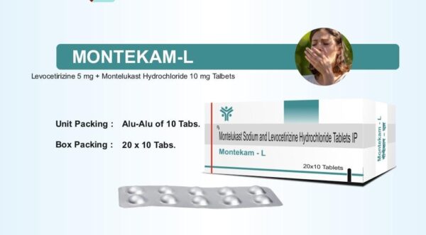 MONTEKAM-L 10*1X10v<br><p><small>MONTELUKAST AND LEVOCETRIZINE TABLETS</p></small>