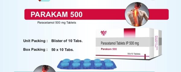 PARAKAM 500 50*1X10<br><p><small>PARACETAMOL TABLETS</p></small>