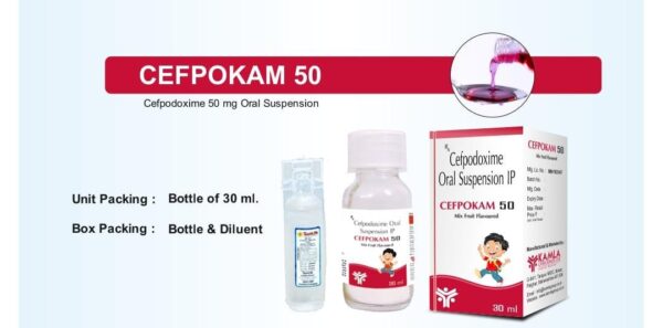 CEFPOKAM 50 DRY SYP 30ML<br><p><small>CEFPODOXIME TABLETS</p></small>