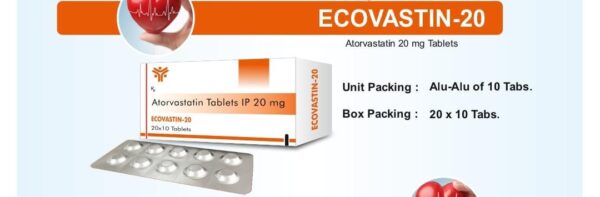 ECOVASTIN 20 ALU ALU 20*10<br><p><small>ATORVASTATIN TABLETS</p></small>