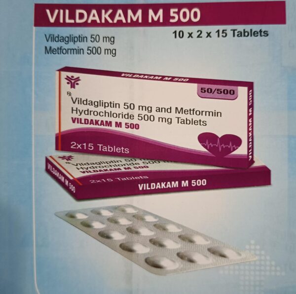 VILDAKAM-M 500 1X15<br><p><small>VILDAGLIPTIN </p></small>