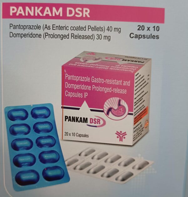 PANKAM DSR 20*1X10<br><p><small>PANTOPRAZOLE 40 MG AND DOMPERIDONE </p></small>