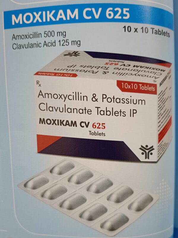 MOXIKAM CV 625 10*1*10<br><p><small>AMOXYCILLIN 500 MG + CLAVULANATE POTASSIUM 125MG</p></small>