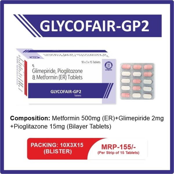 GLYCOFAIR GP2 <br><p><small>GLIMEPRIDE, PIOGLITAZONE AND METFORMIN </p></small>
