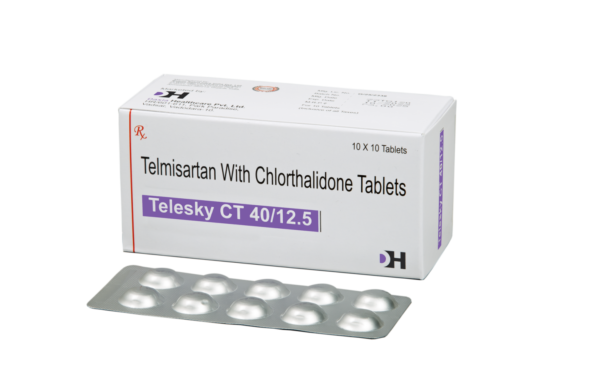 TELESKY CT-40/12.5 TAB<br><p><small>Telmisartan 40 mg + Chlorthalidone 12.50 mg Tab</p></small>