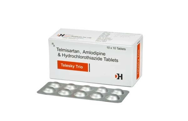 TELESKY - TRIO TAB<br><p><small>Telmisartan 40 mg + Amlodipine 5 mg + Hydrochlorothiazide 12.5 mg</p></small>