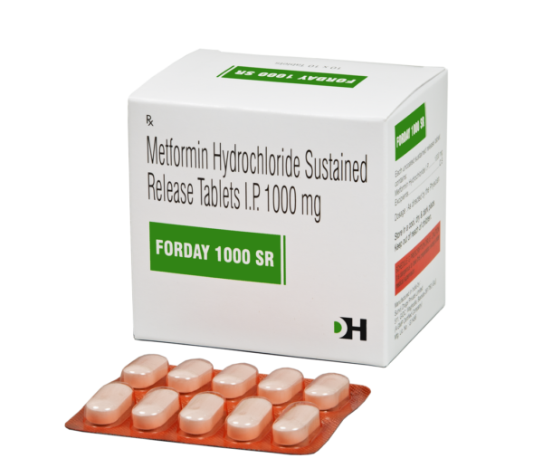 FORDAY 1GM SR TAB<br><p><small>Metformin 1000 mg SR Tab</p></small>