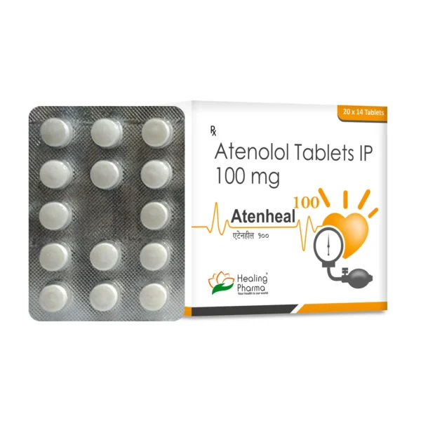 Atenheal 100<br><p><small>Atenolol 100  mg  Tablets</p></small>