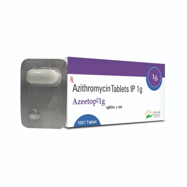 Azeetop 1g<br><p><small>Azithromycin  1  g   Tablets</p></small>