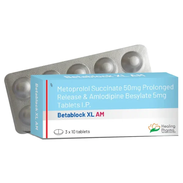 Betablock XL  AM<br><p><small>Amlodipine  5 mg  + Metoprolol Tartrate  50mg  (Extended  Release)  Tablets</p></small>