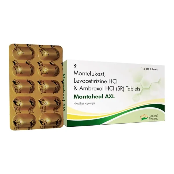 Montaheal AXL<br><p><small>Montelukast 10 mq + Levocetirizine HCI 5 mq + Ambroxol HCI 75mg (SR) Tablets</p></small>