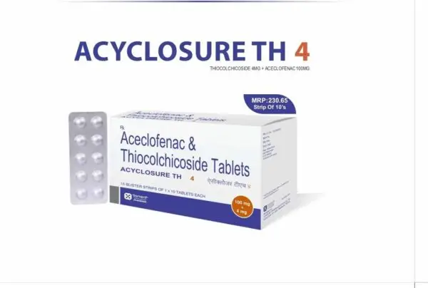 ACYCLOSURE TH 4<br><p><small>THIOCOLCHICOSIDE 4MG + ACECLOFENAC 100MG</p></small>