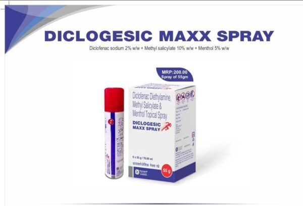 DICLOGESIC MAXX SPRAY<br><p><small>DICLOFENAC SODIUM 2% W/W  METHYL SALICYLATE 10% W/W MENTHOL  5% W/W</p></small>