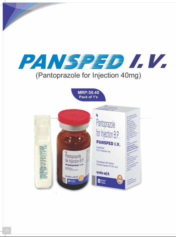 PANSPED IV<br><p><small>PANTOPRAZOLE FOR INJECTION 40MG</p></small>