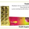 Healsore<br><p><small>riboflavin + folic acid + niacinamide + lactic acid basillus tablets</p></small>