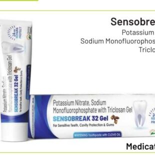 Sensobreak 32(100g)<br><p><small>Potassium Nitrate 5.0% w/w + Sodium Non ofluorophosphate 0.70% w/w + Triclosan 0.10% w/w Gel</p></small>