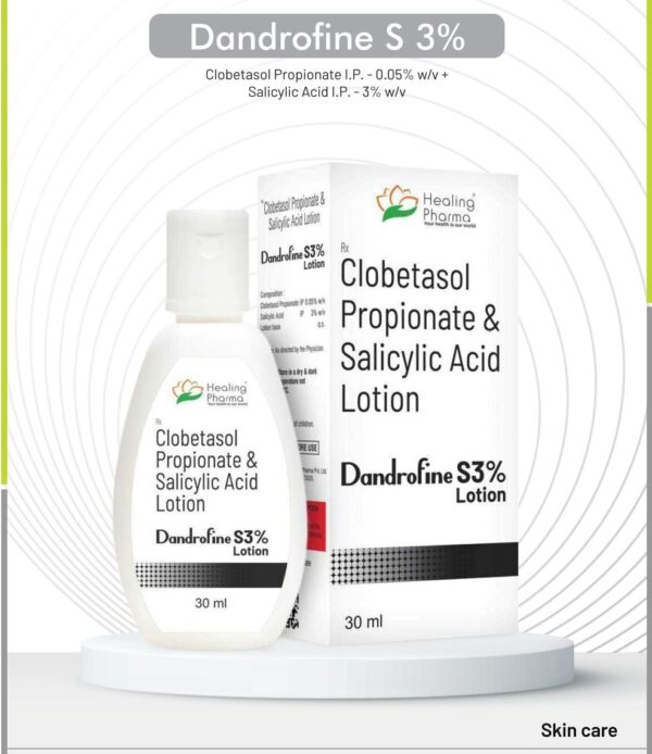 Dandrofine s3%<br><p><small>clobetasole 0.05 w/v + Salicylic acid 3% W/V</p></small>