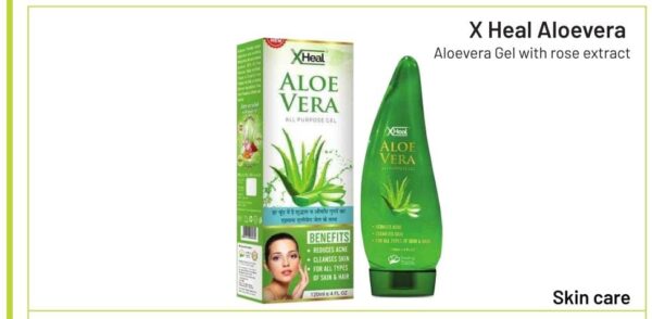 x heal aloevera gel<br><p><small>aloevra gel with rose extract</p></small>