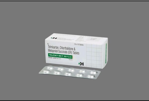 TELESKY MCT-50/ 12.5 TAB<br><p><small>Telmisartan 40 mg + Chlorthilydone 12.50 mg + Metoprolol Succinate 25 mg</p></small>